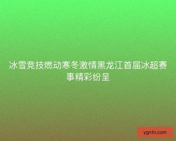 冰雪竞技燃动寒冬激情黑龙江首届冰超赛事精彩纷呈 冰雪竞技燃动寒冬激情黑龙江首届冰超赛事精彩纷呈